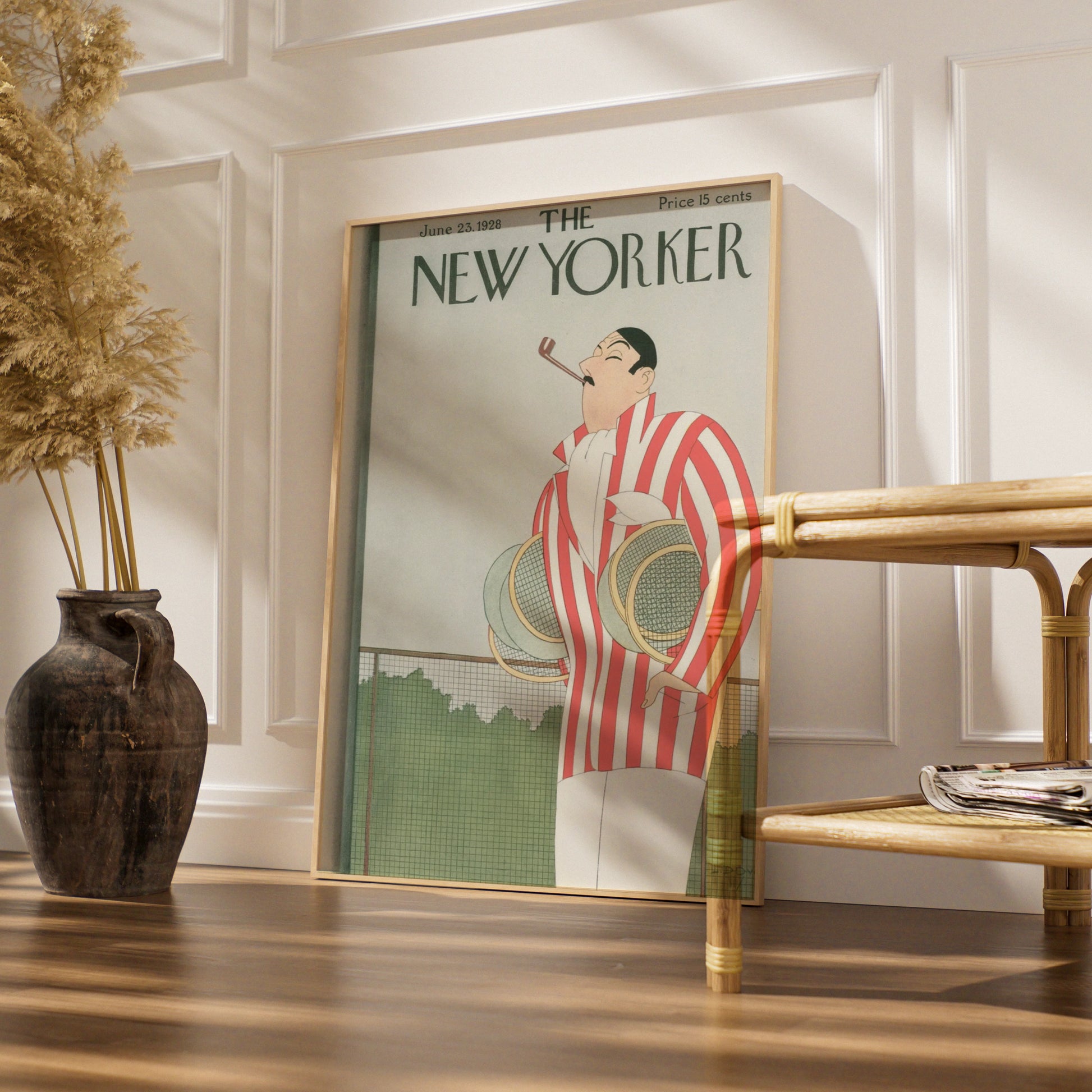 The New Yorker 1928 Tennis Poster, Vintage Art Deco Magazine Cover Wall Art Print