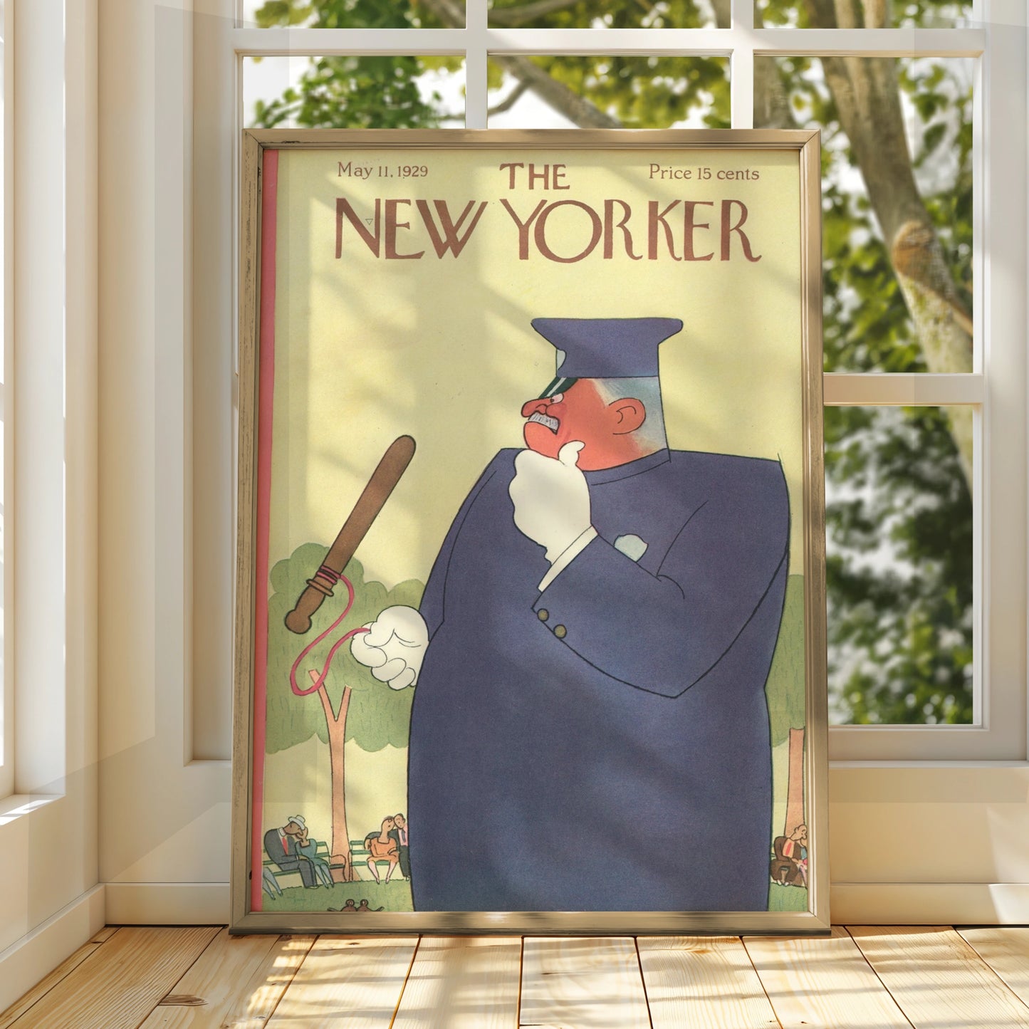 The New Yorker May 1929 Cover Poster, Vintage Police Officer Park Art Print