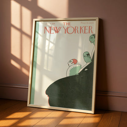 The New Yorker January 1926 Cover Art Poster, Vintage Art Deco Theatre Wall Art Print