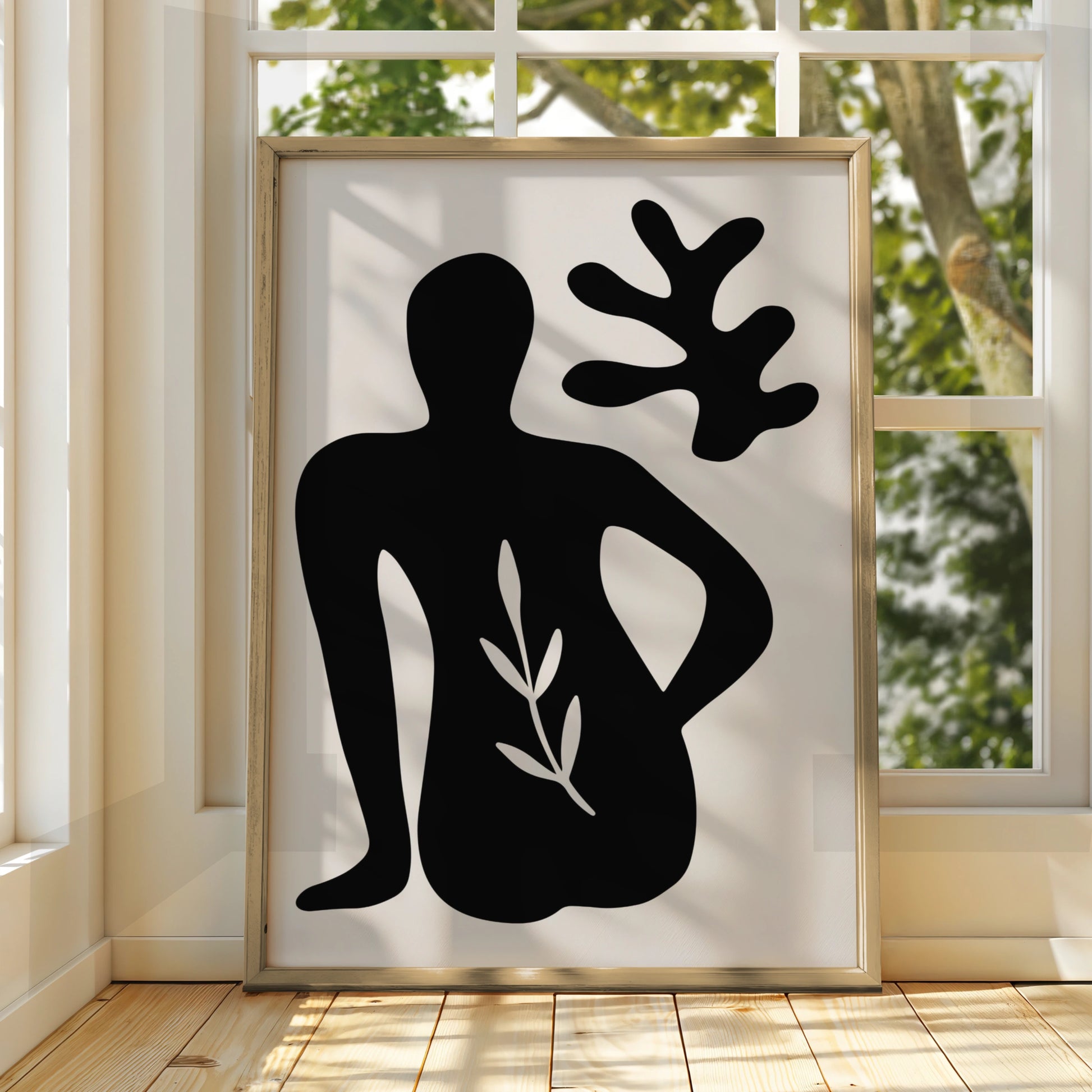 Henri Matisse Black Figure Poster, Abstract Silhouette Wall Art, Noir Botanical Print